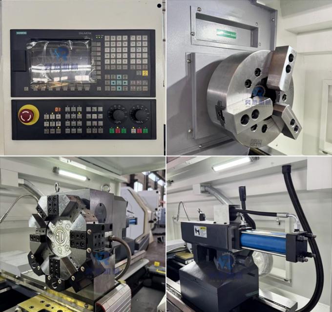 380V Ck6163 ماشین چرخ CNC خودکار افقی با سوراخ 105mm Spindle 1