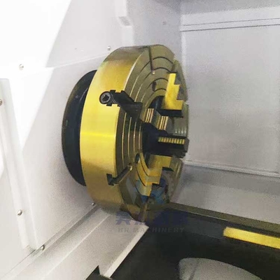 Qk1322 دو چک افقی تخت تخت اتوماتیک CNC لوله رشته ماشین چرخ دار برای فلز